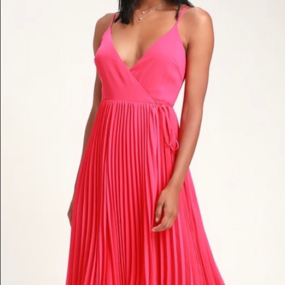 Lulus fuchsia wrap dress